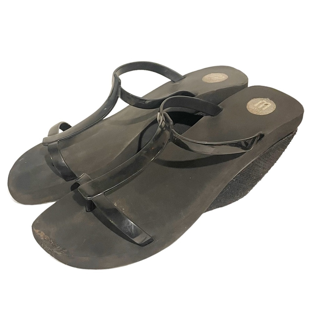 Melissa Size 9 Black Strappy Foam‎ Platform Heels Sandals